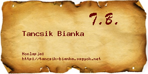 Tancsik Bianka névjegykártya